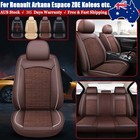 Deluxe Leather Car Seat Covers Full Set 5-Sits Front & Rear Cushions For Renault