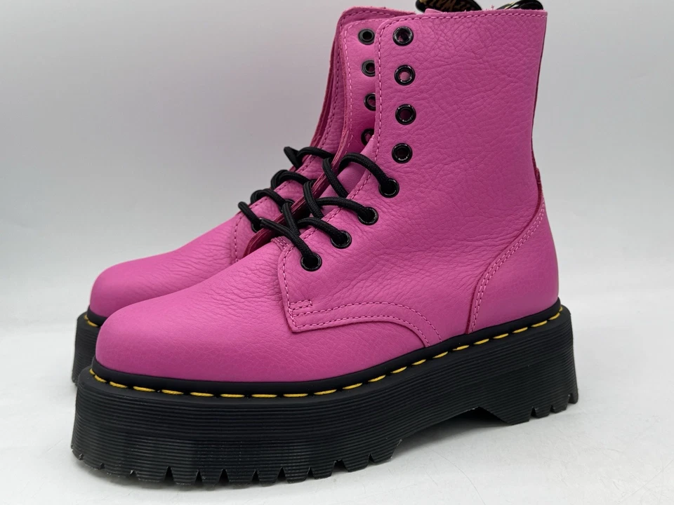Botas de Plataforma Dr Martens Jadon Cuero Pisa Suave Rosa Burbuja Para Mujer Talla 6” Foto 3 de 4