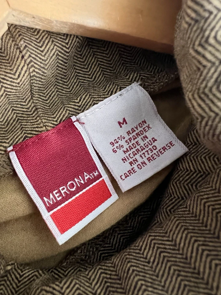 Pullover Merona Y2K Marrón Manga Larga Cuello Alto Top Talla Mediana Lagenlook Silencioso Foto 3 de 4