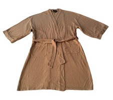 State O Maine Unisex One Size Robe Kimono Slv Beige Waffle Cotton Blend Pockets