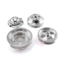 Chevy Sbc Serpentine Pulley Kit Short Water Pump With Type 2 Power Steering Pump