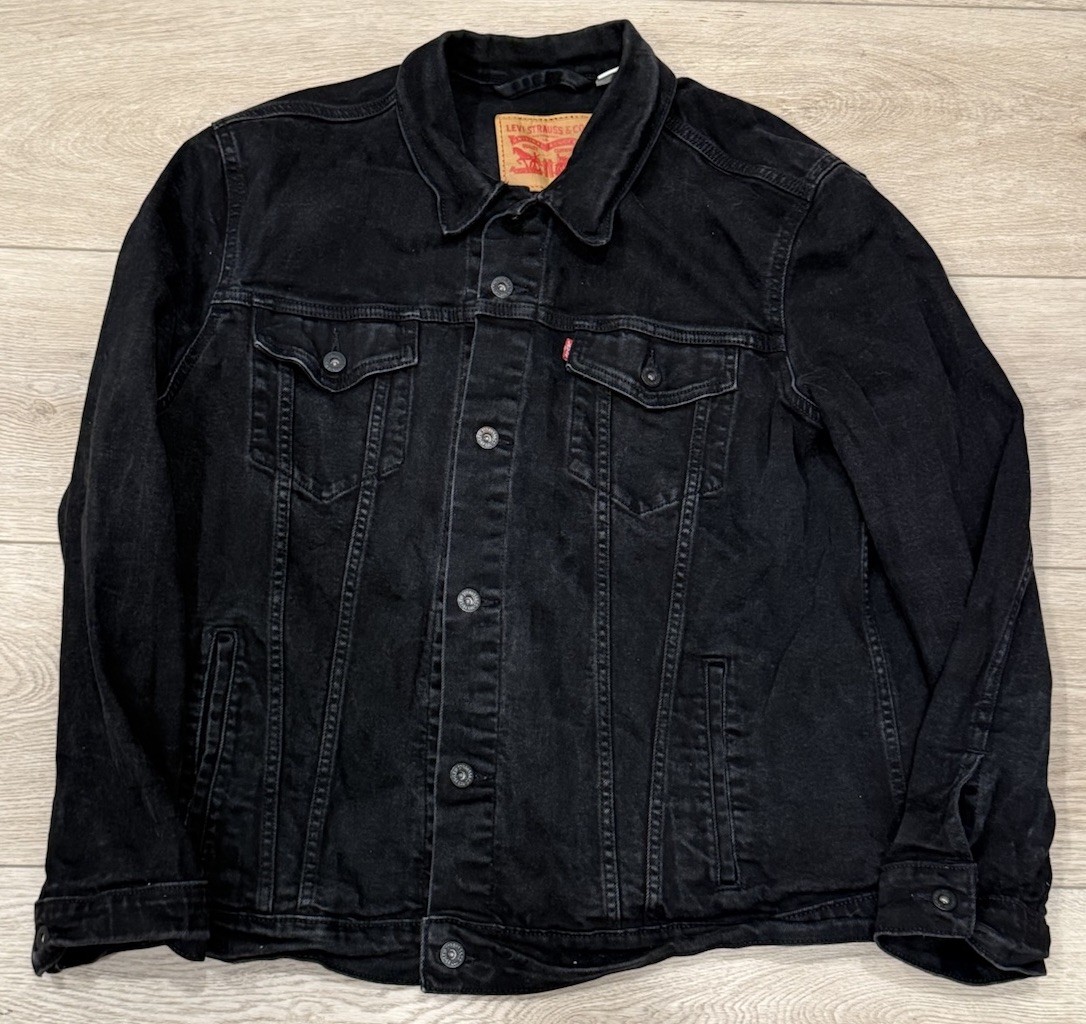 Levi’s Denim Black Jean Jacket Button Up Women’s Size 2XL Trucker Western