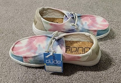 HEY DUDE WENDY JUGEND BOHO MANDALA TIE DYE leichter MÄDCHEN Schuh Größe Y4, L5