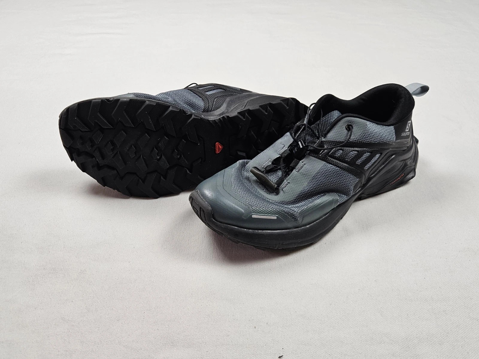 Salomon Shoes Mens 6.5 X Raise Contagrip Hiking Trail Quicklace Gray Black