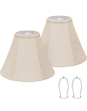 Bell Lamp Shades Set of 2, 6"Top x 13"Bottom x 10"High, Beige Shade Replacement