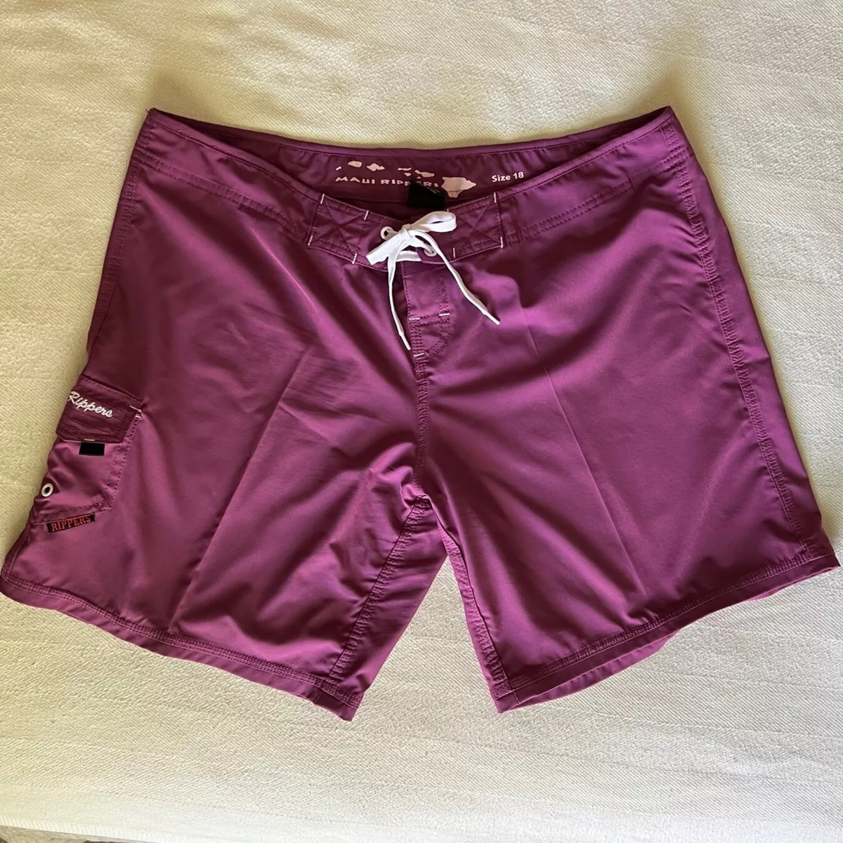 MAUI RIPPERS Women's 4-Way Stretch 9” Inseam Swim Board Shorts Violet Size  18