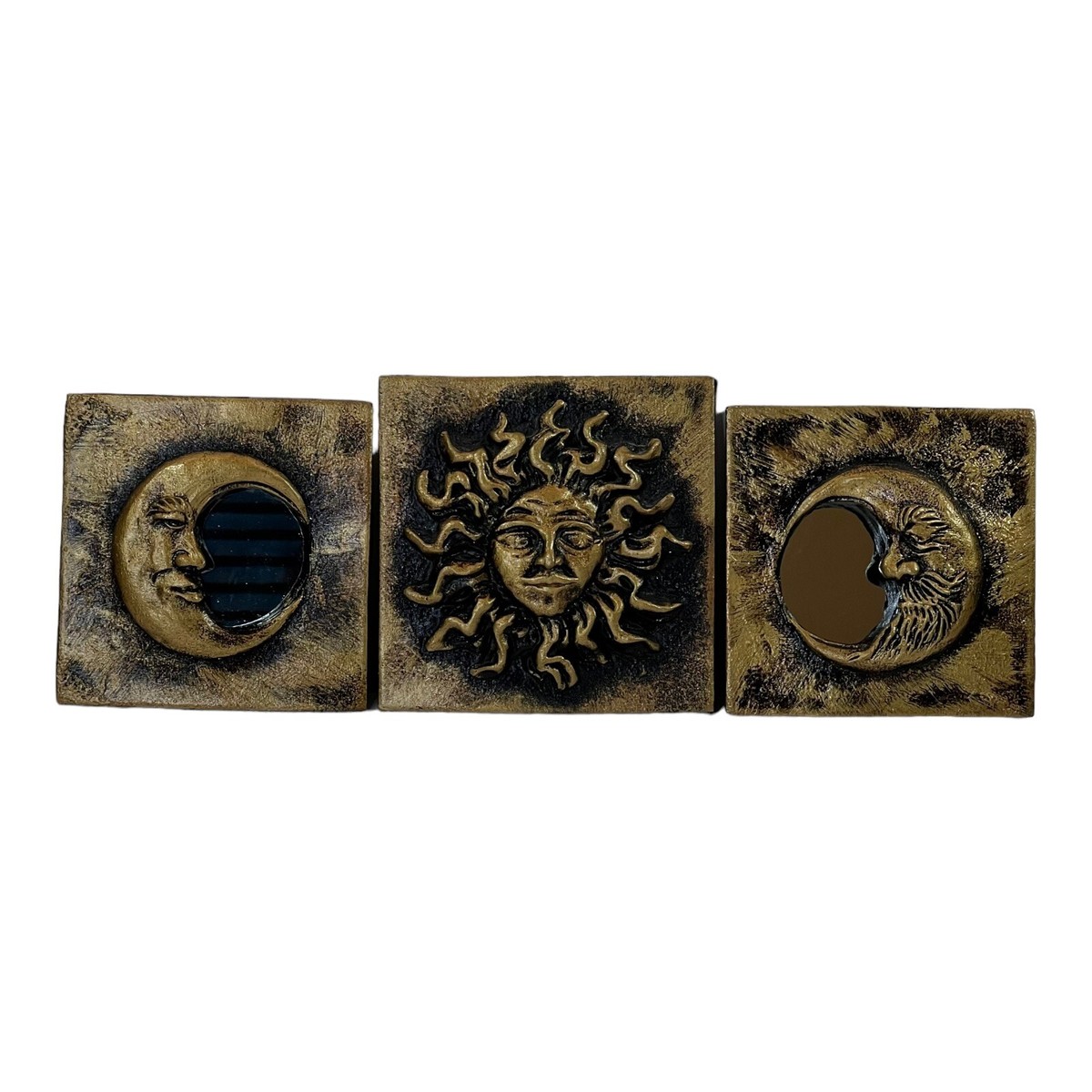 Crescent Moon様 Vtg George Mahana Anthropomorphic Sun & Crescent Moon Faces