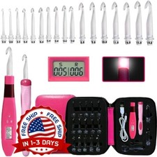 Agujas de crochet iluminadas para contar puntadas y filas, tama o 17, pl stico