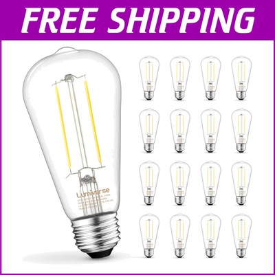 Cozy Vintage Edison LED Light Bulbs - 16 Pack E26, 2700K Soft White Elegance