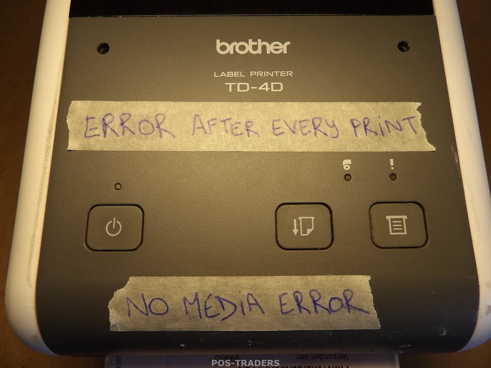 Brother TD-4D Direct Thermal Barcode Label Printer TD-4410D USB - NO MEDIA ERROR - Bild 3 von 4