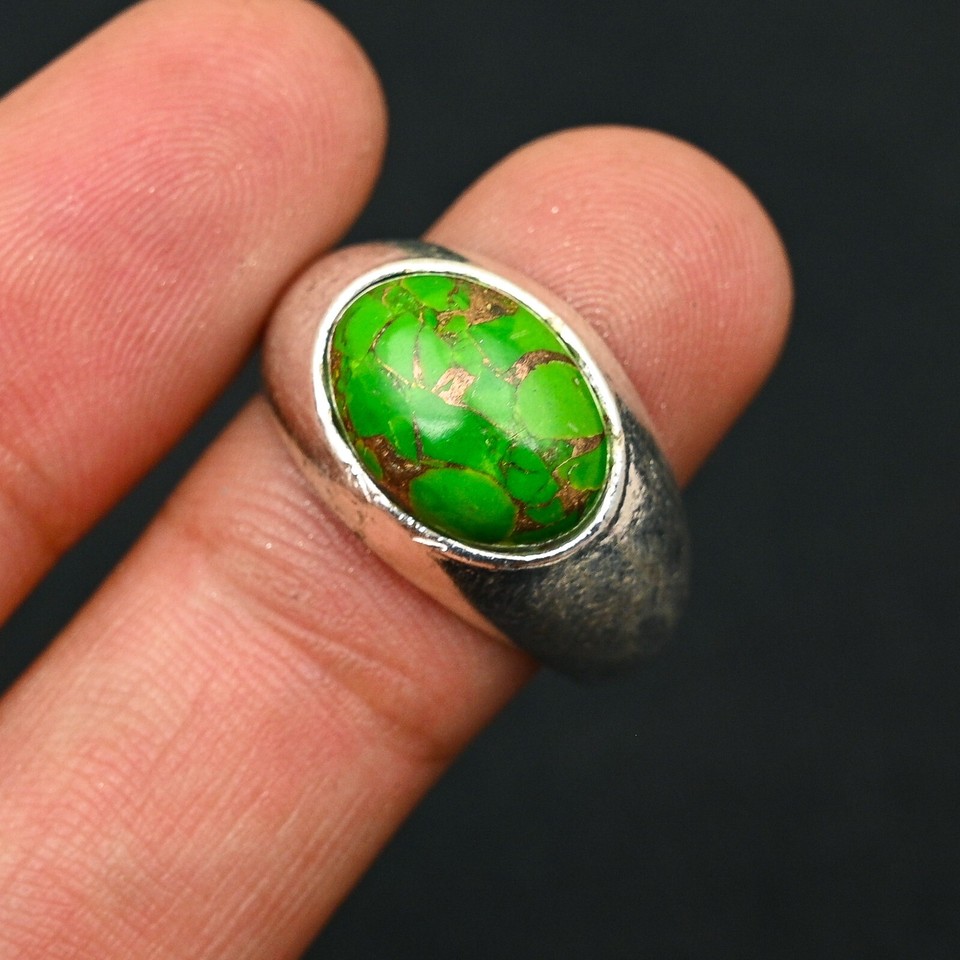 Turquoise Men's Ring 925 Sterling Silver Handmade-Statement Ring Al ...