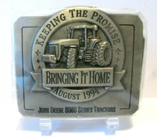 *John Deere 8000 8410 8310 8210 8110 Tractor Intro 1994 Pewter Belt Buckle jd