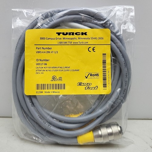 Turck VBRS 4.4-2RK 4T-1/1 Two Branch Daisy Chain Cordset M12 M to M12 1m New - Picture 2 of 10