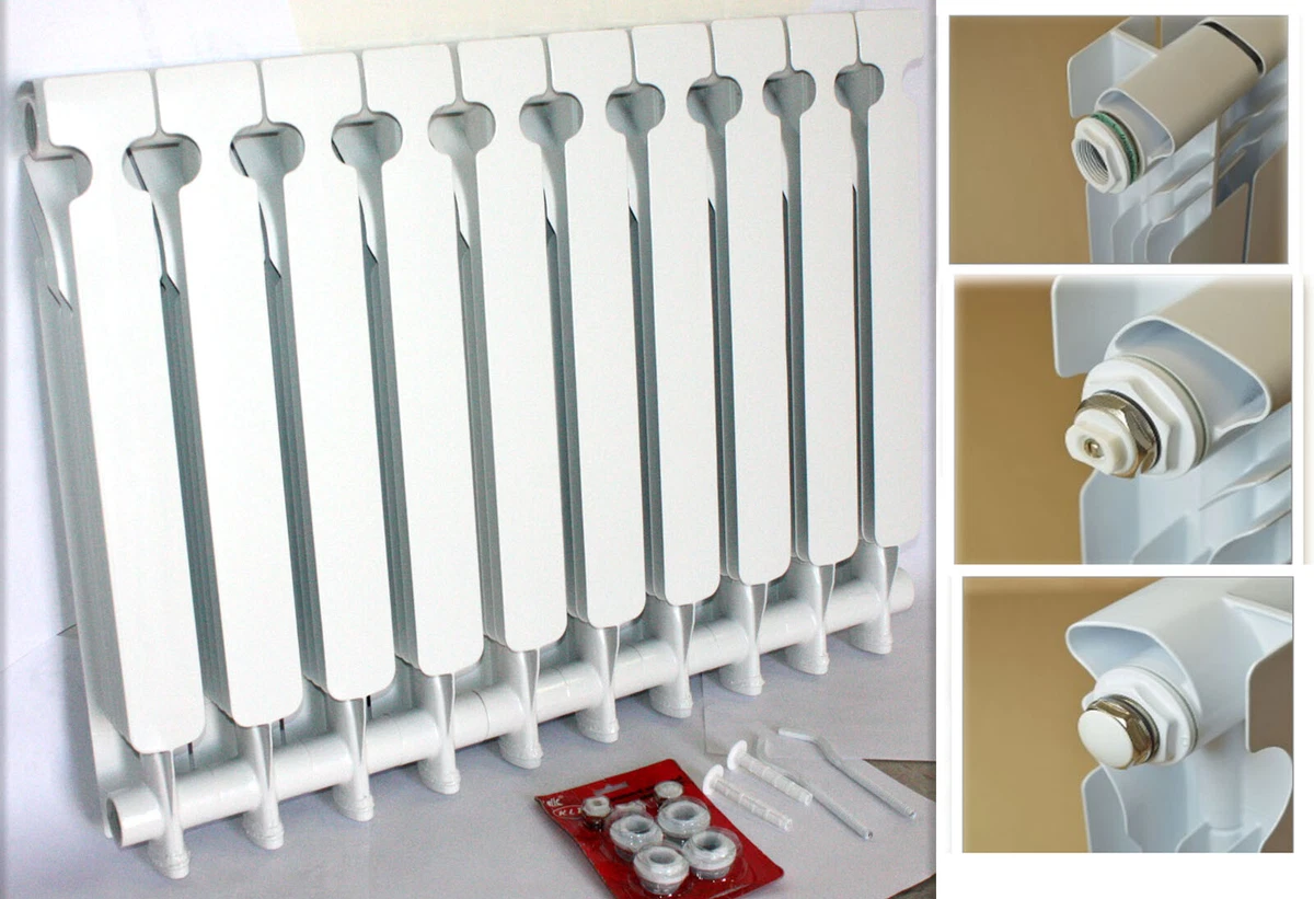 Wall Mount Radiator Heater Hot Water Heating 10 Section Aluminum 55000 BTU  | eBay