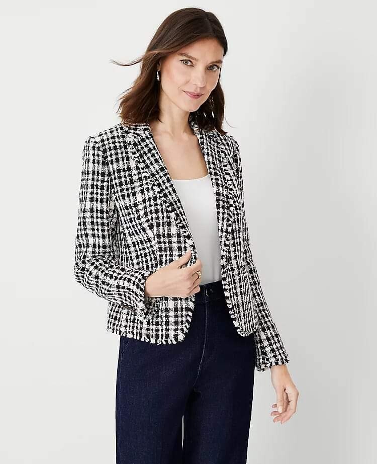 Ann Taylor The Newbury Blazer Jacket in Tweed Petite Women's