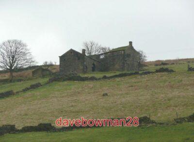 FOTO RUINE BAUERNHOF MARSDEN HOCH OBEN AM HANG ÜBER DER A62 DIESE RUINE SIEHT AUS DR