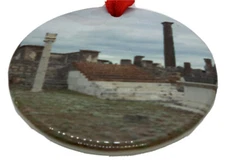 Temple Of Apollo Pompeii Italy Christmas Ornament Souvenir Travel Porcelain