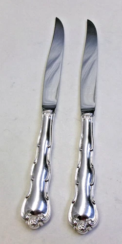 2 RONDO STERLING SILVER STEAK KNIVES-CLASSIC/FINE 1951 GORHAM
