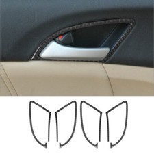 Cubierta interior de manija de puerta de fibra de carbono 4 piezas para Honda Accord sedán 2008-12