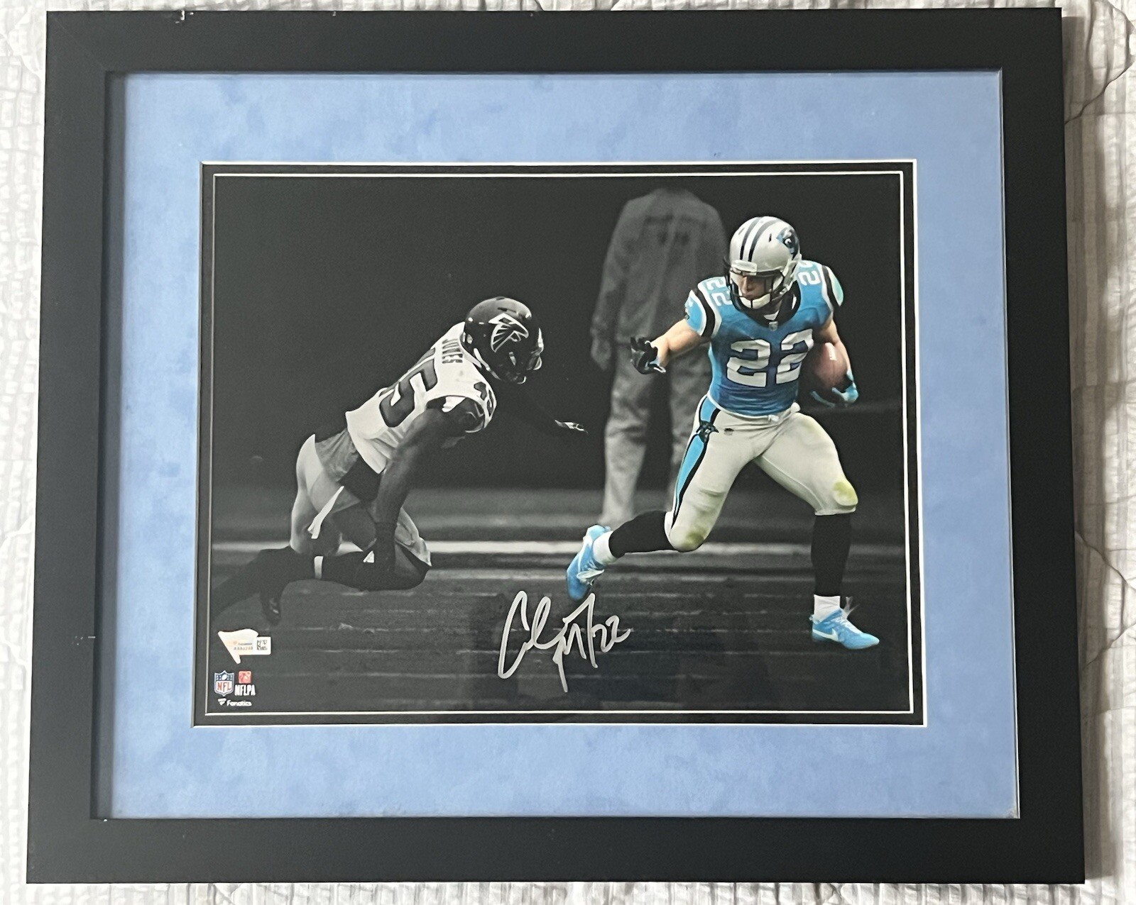 CHRISTIAN MCCAFFREY Autographed Signed Carolina Panthers 11X14 PHOTO FRAMED PICTURE FANATICS 