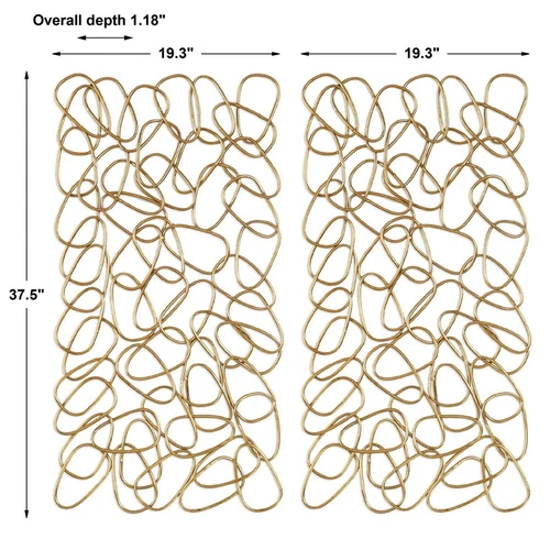 TWO XXL 38" MODERN ABSTRACT HAND FORGED IRON WALL ART PANELS UTTERMOST 04124 - Picture 3 of 3