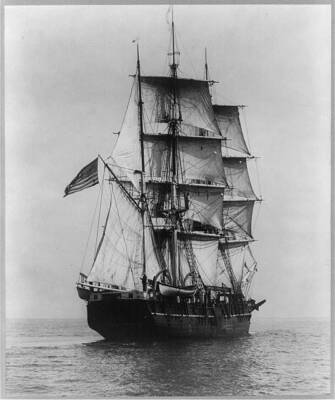 8'' x 10'' 1927 Photo Charles W. Morgan three masted whaling ship