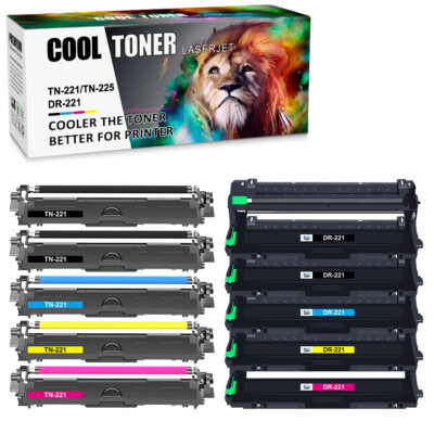DR221 Drum / TN221 TN225 Toner Compatible With Brother MFC-9340CDW MFC-9130 Lot