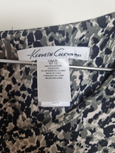 KENNETH COLE wrap style snakeprint dress size 12 khaki black - Picture 6 of 10