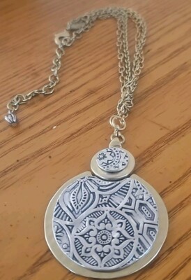 Mixed metal pendant necklace vintage Chico's Misha Collection 