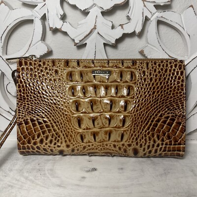 Brahmin Daisy Clutch Wristlet Toasted Melbourne Leather