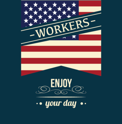 Workers Enjoy Your Day USA Flag Car Bumper Sticker Decal