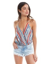ASTR the Label Amber Bodysuit Floral Multi Stripe Racerback sz. Medium 179711