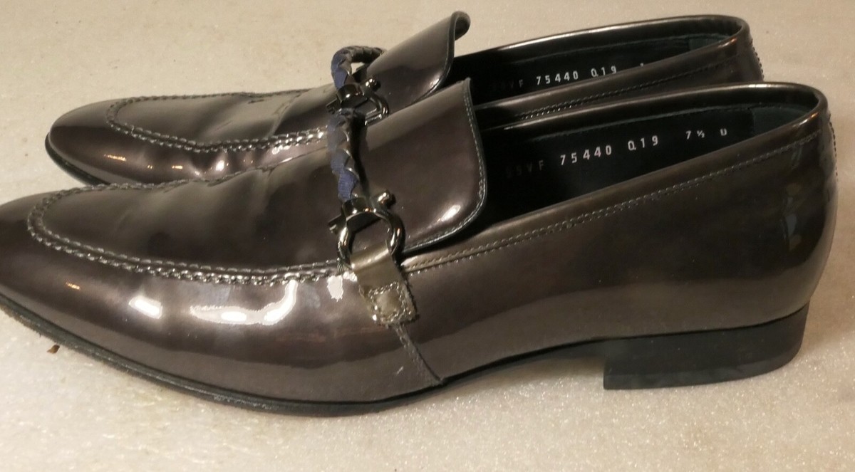 Salvatore Ferragamo 35VF 75440 Q19 bronze patent leather‎ shoes size 9.5 SALVATORE FERRAGAMO 35VF 75440 Q19 BRONZE PATENT LEATHER  main image 3