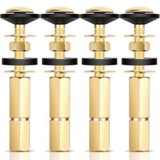 4 Pack Toilet Tank to Bowl Bolt Kit Stainless Steel and Brass Plated Heavy D...