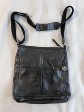 The Sak Iris Black Leather Cross Body Shoulder Bag Women’s Purse-EUC!