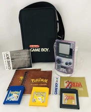 Nintendo GameBoy Color Atomic Purple - Pokeman Pikachu Yellow & Blue - Zelda 