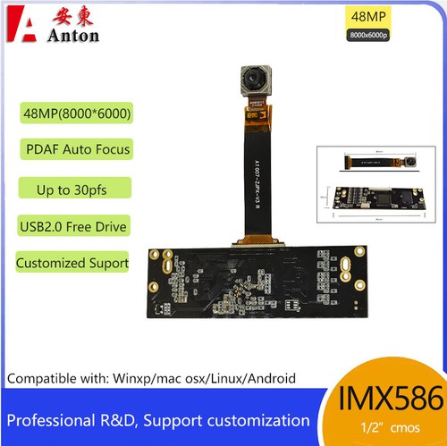 48MP IMX586 cmos USB Camera Module PDAF AF Auto Focus UVC Webcam 6000p FPC Cable