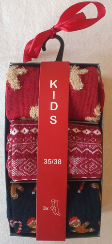 Lot De 2 Paires De Chaussettes Lidl Noël, Taille 35-38, Rouge - Neuves Avec étiquettes, Coton élastique