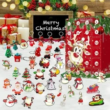 Christmas Countdown Advent Calendar Resin Pendant Keychain Surprise Blind Box