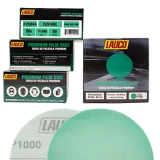 6” Premium Green Film Sanding Discs (Box of 50), Hook & Loop No Hole Sandpaper