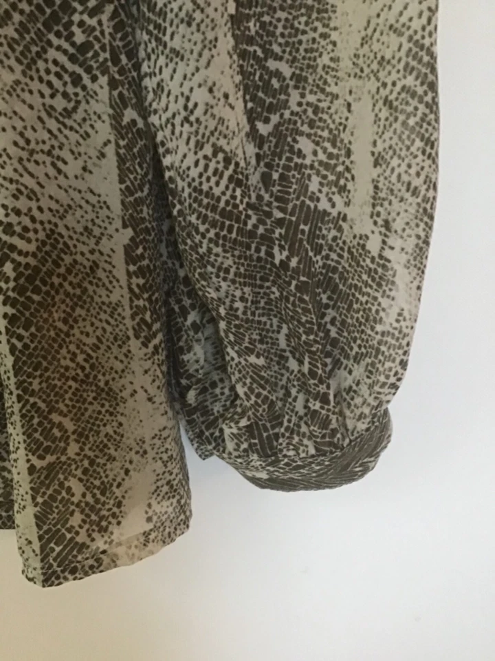 Mujer DAISY FUENTES Marrón Transparente Beige Túnica Blusa Top Camisa L Grande 10 12  Foto 3 de 4