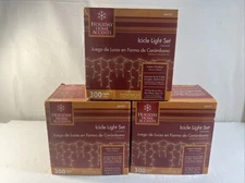 Icicle Lights Cool Warm Pure White Indoor/Outdoor 300 A Pack Lot Of 3 900 Total