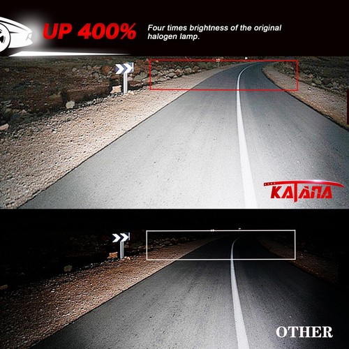 2Pks KATANA 9006 HB4 LED Light Bulb 16000LM 70W 6500K Xenon White Super Bright - Picture 4 of 8
