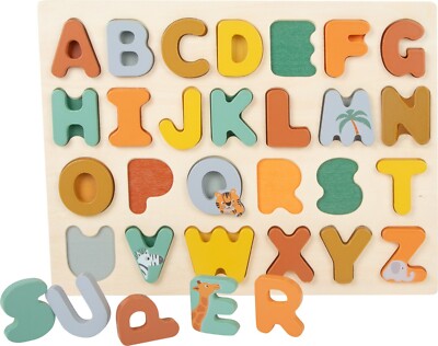Holz Puzzle Buchstaben lernen ABC Safari A-Z ab 24 Monaten 29x22x1cm small foot