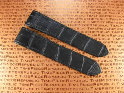 New 20mm Black Leather Strap Watch Band for Cartier Santos 100 Medium Size 