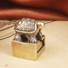 Chinese old Antique Collectible Bronze  Recruit money turtle seal statue Hot!!