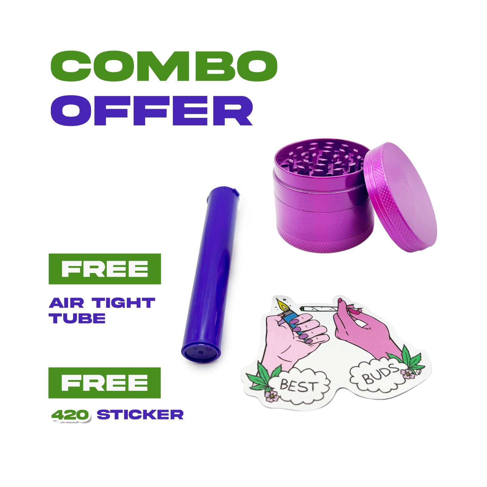 Premium 4 piece Herb Spice Grinder | Cute Grinder |Small Grinder |Purple grinder