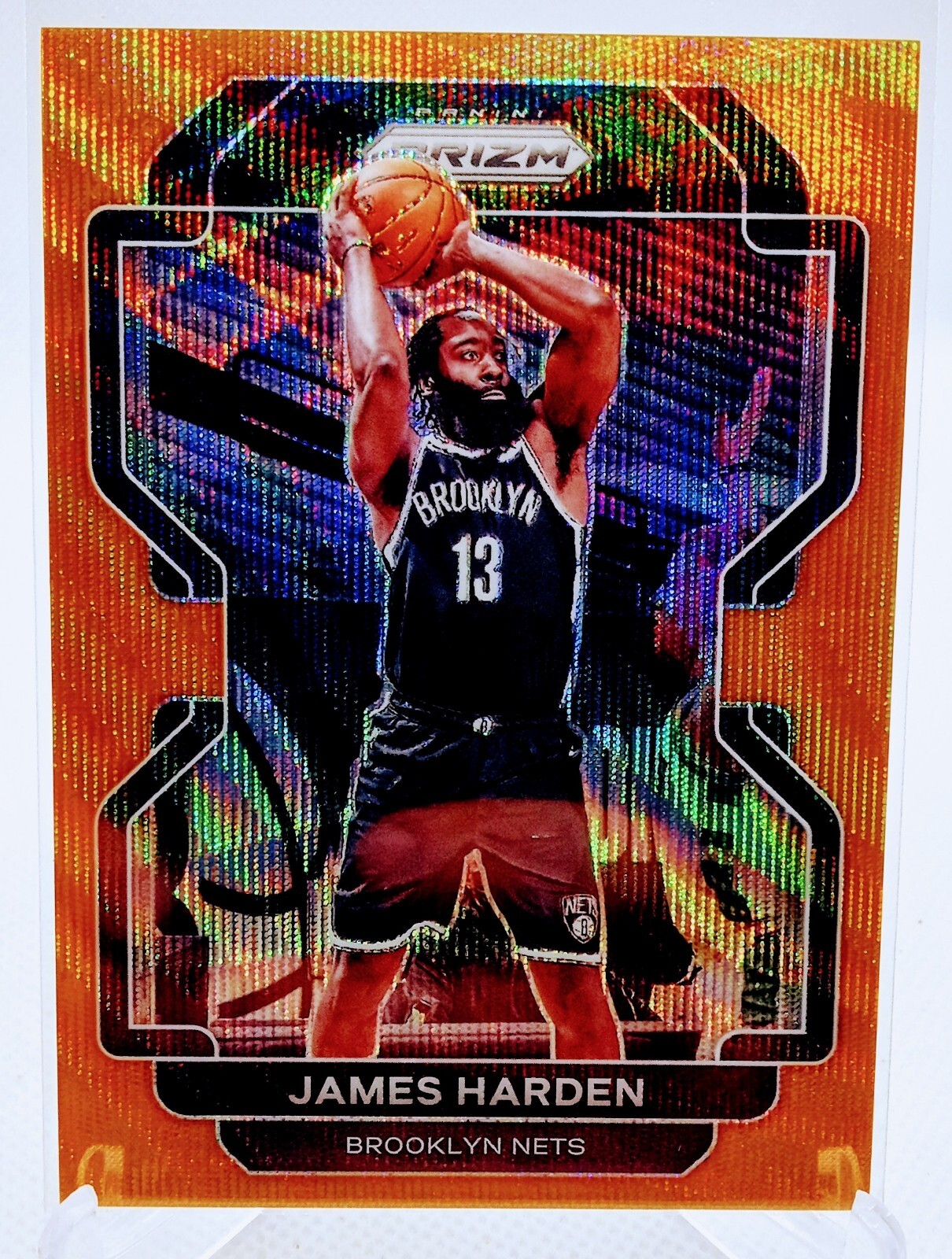 2021-22 PRIZM JAMES HARDEN Orange Wave /60