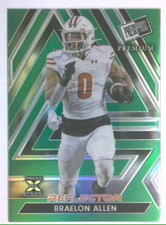 2024 Leaf Press Pass Premium Braelon Allen Base # 102 Green Reflector 2 /5