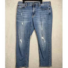 Lucky Brand 410 Jeans Mens 36X30 Blue Athletic Slim Distressed Stretch Denim